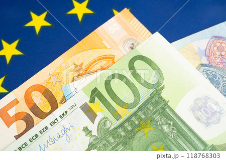 Euro banknote with coin money economy finance exchange trade investment. Euro banknote with coin money economy finance exchange trade investment. 118768303