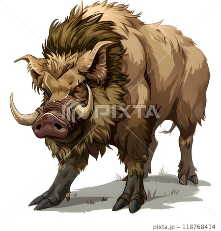 Boar full body isolated on white	 118768414