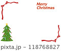 クリスマスツリーと赤いリボンのフレーム 118768827