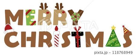 クリスマス仕様のかわいいロゴ 118768949