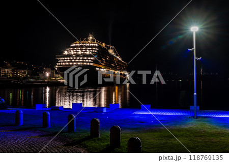 長崎港客船入港(Adora Magic City)水辺の森公園からの夜景【長崎市】 長崎港客船入港(Adora Magic City)水辺の森公園からの夜景【長崎市】 118769135