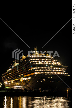 長崎港客船入港（Adora Magic City）水辺の森公園からの夜景【長崎市】 118769147