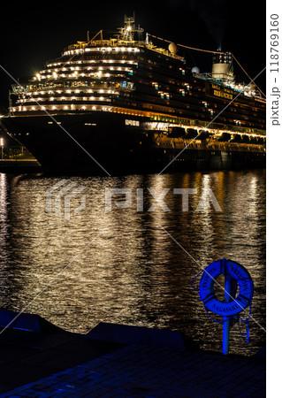 長崎港客船入港（Adora Magic City）水辺の森公園からの夜景【長崎市】 118769160
