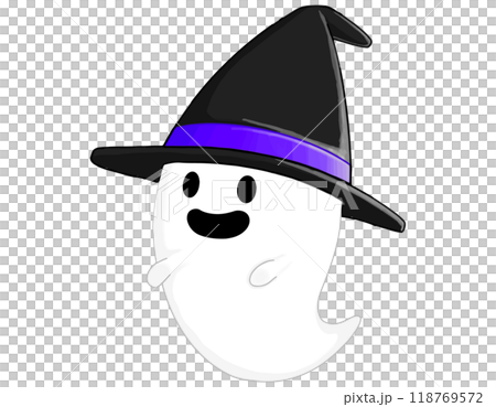 Smiling ghost wearing a big hat Purple Smiling ghost wearing a big hat Purple 118769572