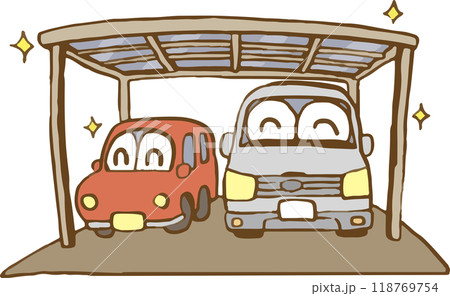 綺麗なカーポートに喜んでいる車 綺麗なカーポートに喜んでいる車 118769754