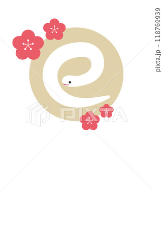 2025年巳年の年賀状テンプレート3の3 118769939