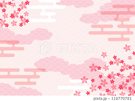 背景素材　和　桜 118770781