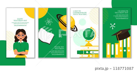 Teacher's Day Social Media Stories Flat Cartoon Hand Drawn Templates Background Illustration Teacher's Day Social Media Stories Flat Cartoon Hand Drawn Templates Background Illustration 118771087