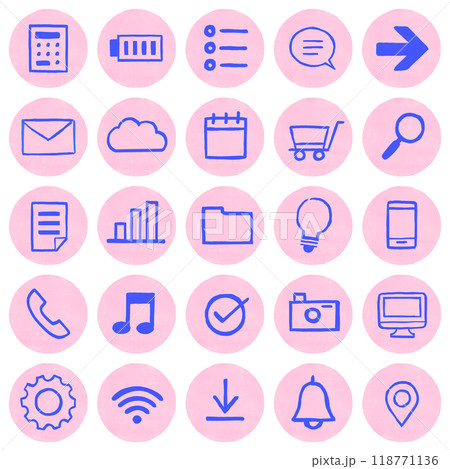 ゆめかわいいY3Kレトロファンシー系・ピンクアイコンセット 118771136