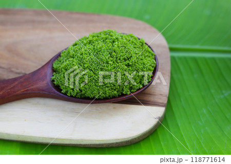 Wolffia globosa or swamp algae, water meal 118771614