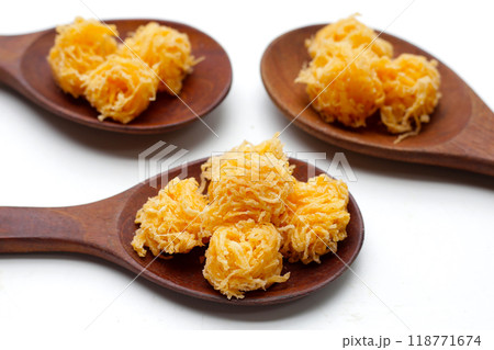 Thai crispy flossy sweet Eggs floss (Foi Thong Krob) Thai crispy flossy sweet Eggs floss (Foi Thong Krob) 118771674