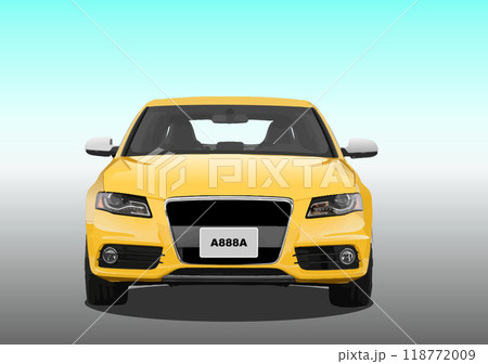 Car sedan on the road. Vector 3d hand drawn illustration 118772009