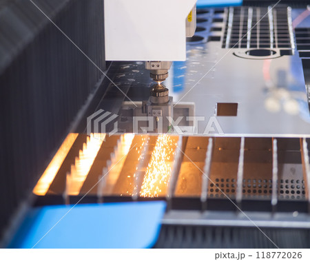 Metal laser cutting machine. Safe automated metal work. Metal laser cutting machine. Safe automated metal work. 118772026