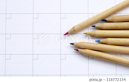 Calendar with pencils. Planning concept 118772154