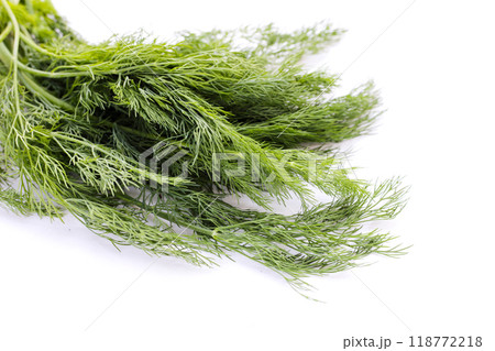 Fresh green dill on white. 118772218
