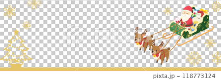 以等距風格繪製的聖誕老人聖誕橫幅（向量） 118773124