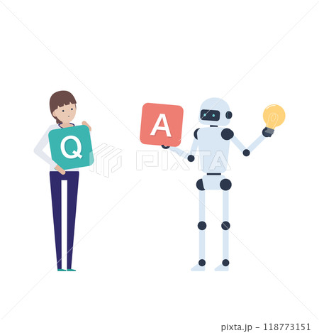 ユーザーの疑問に一問一答で回答するAIロボット ユーザーの疑問に一問一答で回答するAIロボット 118773151