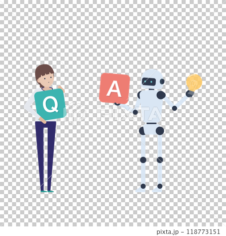ユーザーの疑問に一問一答で回答するAIロボット ユーザーの疑問に一問一答で回答するAIロボット 118773151
