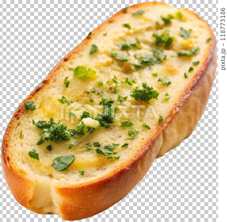 garlic bread isolated on white background 118773186