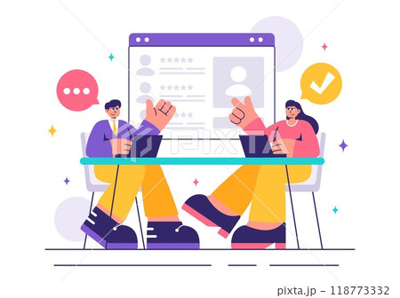Recruitment Agency Vector Illustration featuring Managers Selecting Candidates Employee for Various Job Positions or Other Organizations Recruitment Agency Vector Illustration featuring Managers Selecting Candidates Employee for Various Job Positions or Other Organizations 118773332