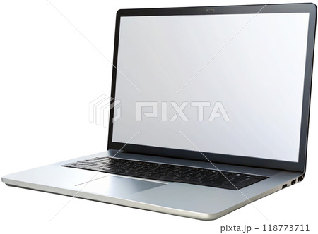 laptop with blank screen isolated on white 118773711