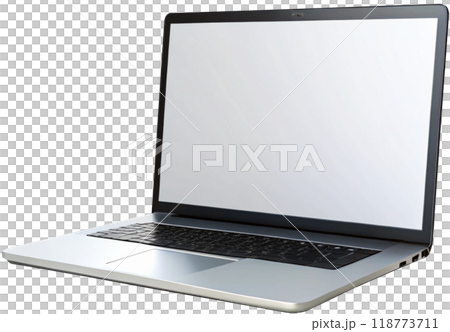 laptop with blank screen isolated on white 118773711