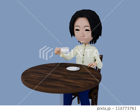 癒しの風景・コーヒータイム・コーヒーを飲む男性 118773761