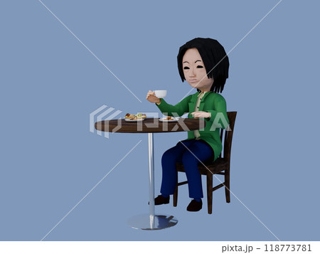 癒しの風景・コーヒータイム・コーヒーを飲む男性 118773781