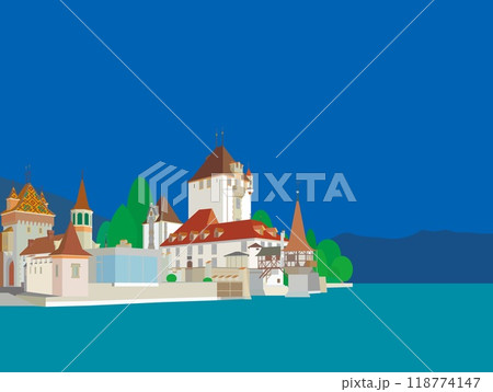 オーバーホーフェン城 schloss oberhofen トゥーン湖 thunersee スイス オーバーホーフェン城 schloss oberhofen トゥーン湖 thunersee スイス 118774147