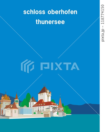 オーバーホーフェン城　schloss oberhofen　トゥーン湖　thunersee　スイス 118774150