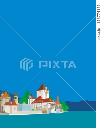 オーバーホーフェン城　schloss oberhofen　トゥーン湖　thunersee　スイス 118774151