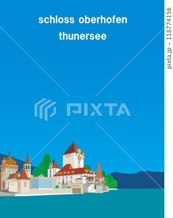オーバーホーフェン城　schloss oberhofen　トゥーン湖　thunersee　スイス 118774156