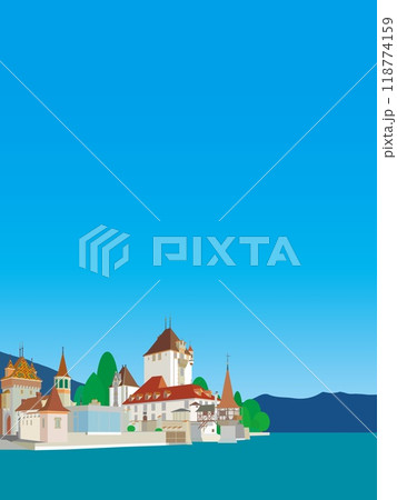 オーバーホーフェン城　schloss oberhofen　トゥーン湖　thunersee　スイス 118774159