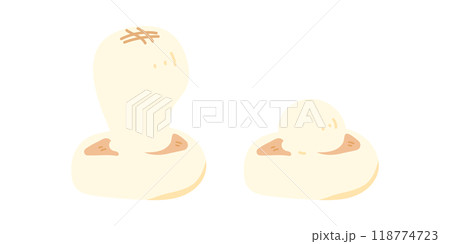 焼いて膨らんだ丸餅のイラスト 焼いて膨らんだ丸餅のイラスト 118774723