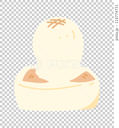 焼いて膨らんだ角餅のイラスト 118774731
