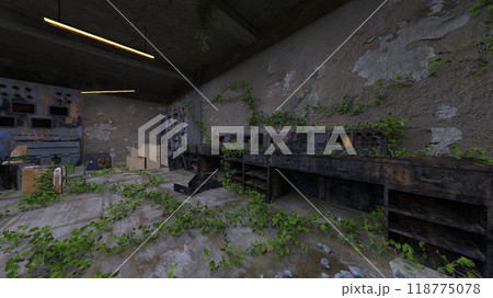 廃墟の荒れた室内 118775078