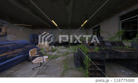 廃墟の荒れた室内 118775080