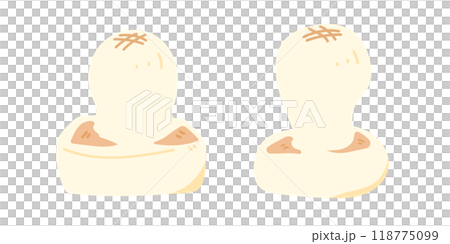 烤方形麻糬和圓形麻糬的插圖 118775099