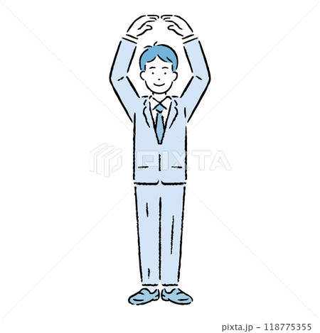 正解を表現するスーツを着た男性 正解を表現するスーツを着た男性 118775355