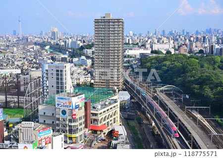 JR東日本新幹線　王子駅北側　トレインビュースポットホテルからの俯瞰 118775571