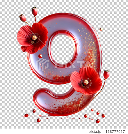 3D number nine 118777067