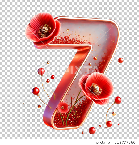3D number seven 118777360