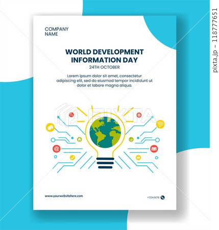 Development Information Day Vertical Poster Flat Cartoon Hand Drawn Templates Background Illustration 118777651
