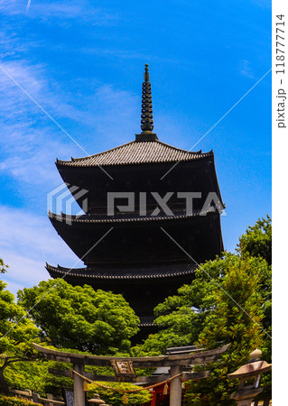【京都風景】魚眼で見た東寺の五重塔 【京都風景】魚眼で見た東寺の五重塔 118777714