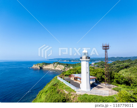 勝浦灯台と八幡岬(千葉県勝浦市) 勝浦灯台と八幡岬(千葉県勝浦市) 118779011