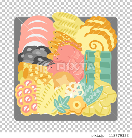 Osechi cuisine illustration 118779328