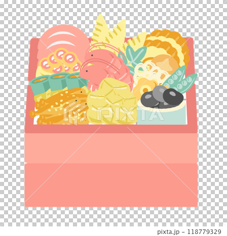 Osechi cuisine illustration 118779329