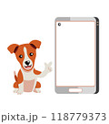 Cartoon character cute basenji dog and smartphone 118779373