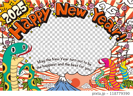 2025 Photo Frame New Year's Card "Hetauma Design" Happy New Year English Annotation Pattern 2025 Photo Frame New Year's Card "Hetauma Design" Happy New Year English Annotation Pattern 118779390