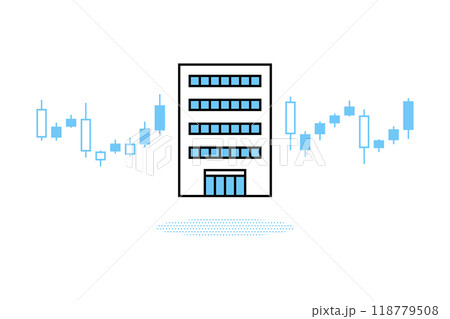 ある企業の株価の推移をイメージしたイラスト 118779508